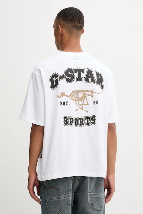 G-Star tricou din bumbac culoarea alb, cu imprimeu, D27722.C336