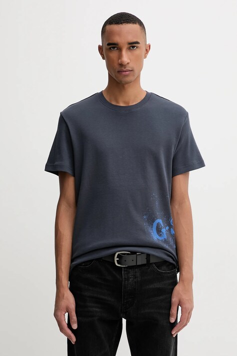G-Star t-shirt bawełniany męski kolor niebieski wzorzysty D26819.D976