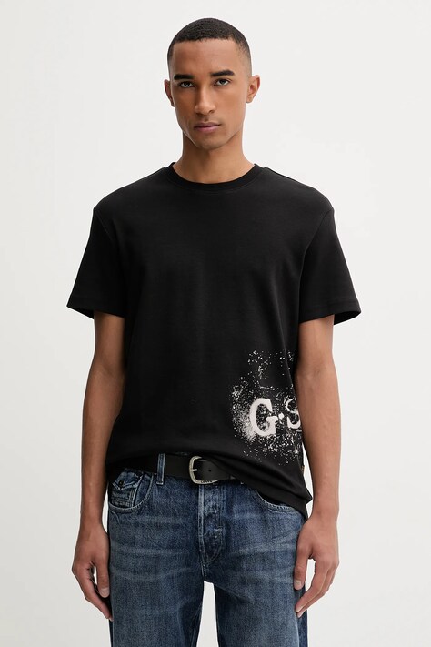 G-Star t-shirt bawełniany męski kolor czarny wzorzysty D26819.D976