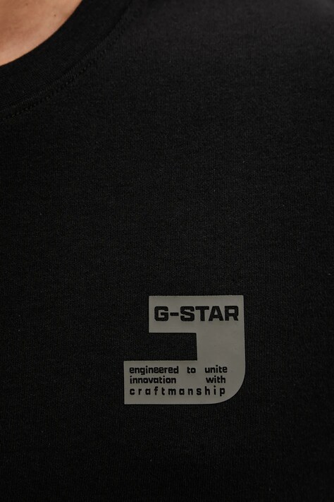 Бавовняна футболка G-Star Chest logo — AW25-TSM1AP, чорний — фото 6
