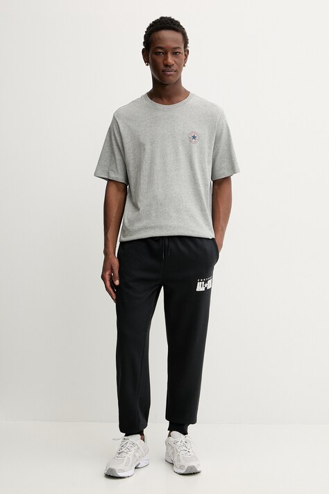 Converse t-shirt bawełniany męski kolor szary z nadrukiem CVM5T565