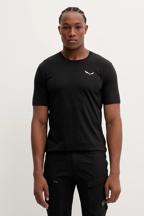 Salewa t-shirt sportowy Eagle Vocab męski kolor czarny gładki 00.0000029198