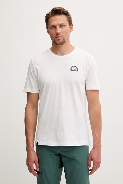 Salewa t-shirt Eagle Anniversary męski kolor biały wzorzysty 00.0000029202