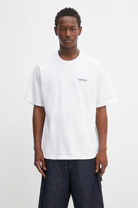 Бавовняна футболка NEIGHBORHOOD nh . tee ss-9 колір білий з аплікацією 251PCNH-ST09