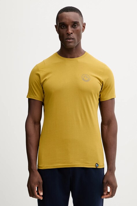 LA Sportiva t-shirt bawełniany Circle Logo męski kolor zielony z nadrukiem ZACT189
