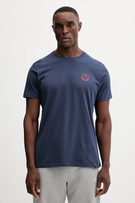 LA Sportiva t-shirt bawełniany Circle Logo męski kolor granatowy z nadrukiem ZACT189