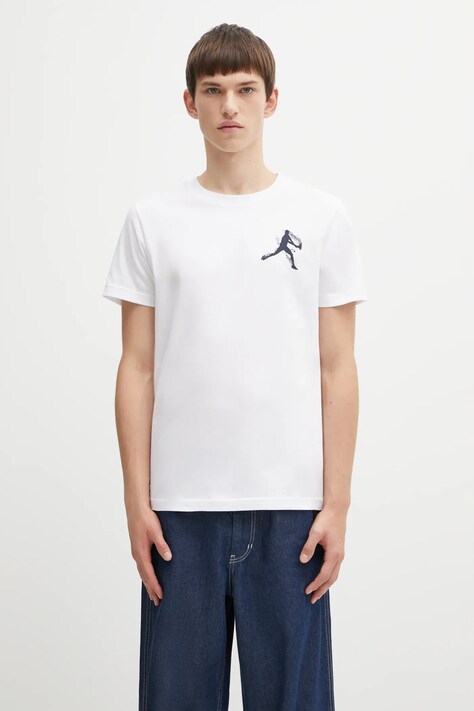 Lacoste t-shirt męski kolor biały z nadrukiem TH1044
