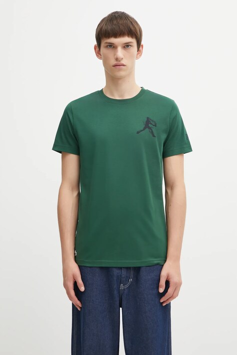 Lacoste t-shirt męski kolor zielony z nadrukiem TH1044