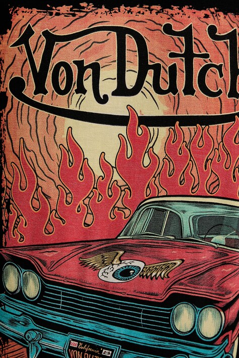 Бавовняна футболка Von Dutch — AW25-TSM1D9, чорний — фото 5