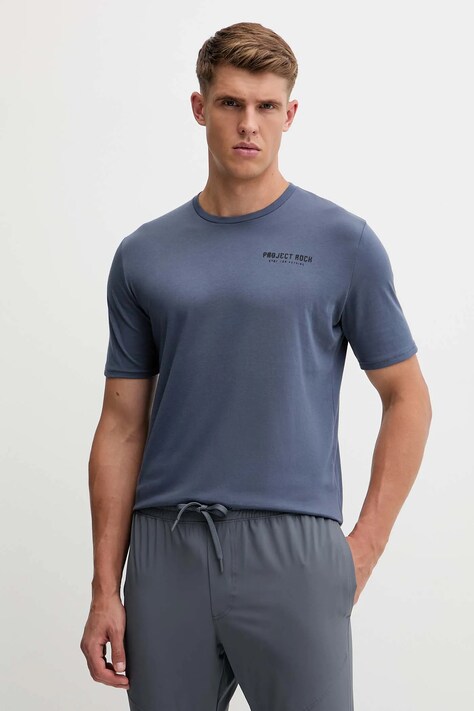 Under Armour t-shirt Project Rock męski kolor niebieski z nadrukiem 6005026