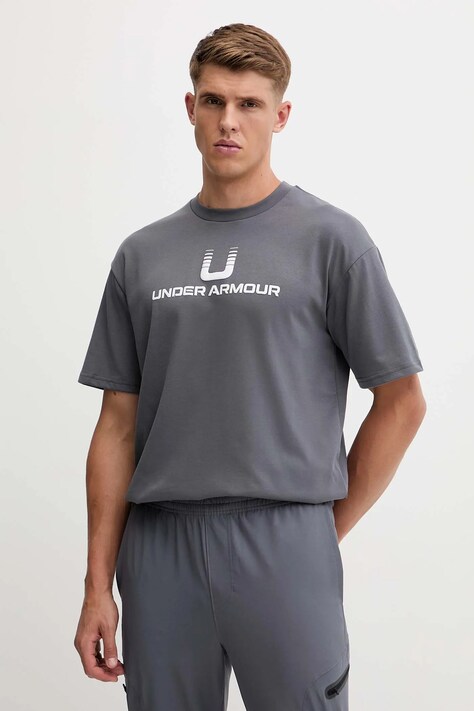 Under Armour t-shirt męski kolor szary z nadrukiem 6005150