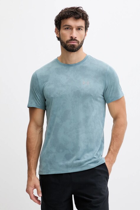 Under Armour t-shirt treningowy męski kolor zielony z nadrukiem 6006098