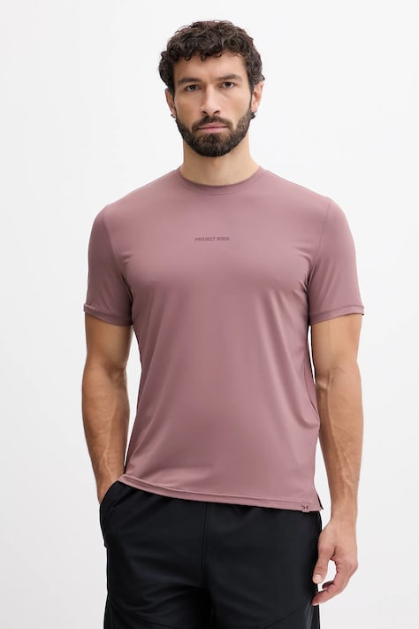 Sportska majica kratkih rukava Under Armour Project Rock boja: ljubičasta, bez uzorka, 6007149
