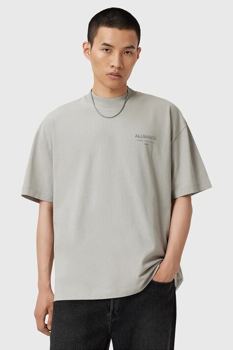 AllSaints t-shirt bawełniany XANDER męski kolor szary gładki M030JC