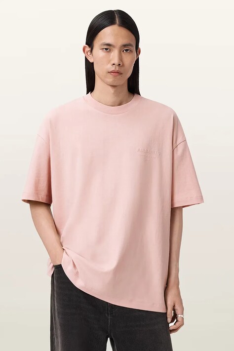 AllSaints тениска мъжка от памук XANDER розова M030JC