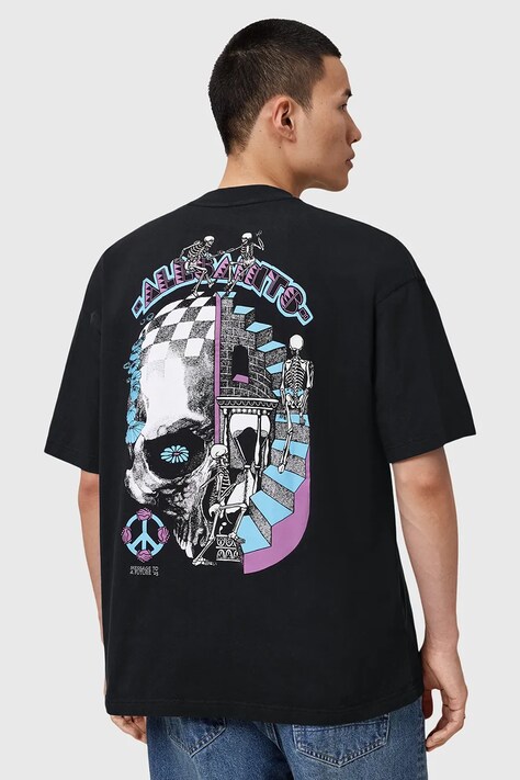 AllSaints t-shirt in cotone REINCARNATE uomo colore nero M020PD