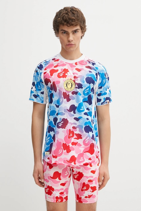 Tričko adidas Originals BAPE FB JERSEY pánske, modrá farba, vzorované, KA0040