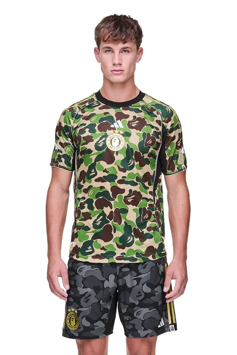 adidas Originals t-shirt BAPE FB JERSEY męski kolor zielony wzorzysty KB2202