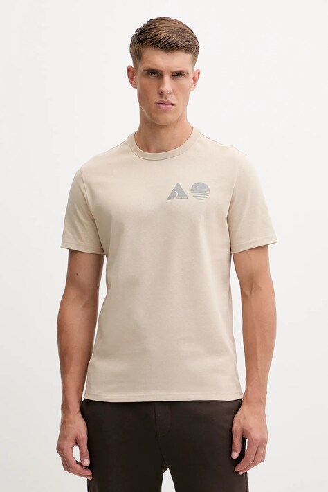 BOGNER Fire+Ice t-shirt bawełniany ADO męski kolor beżowy z nadrukiem 54369760