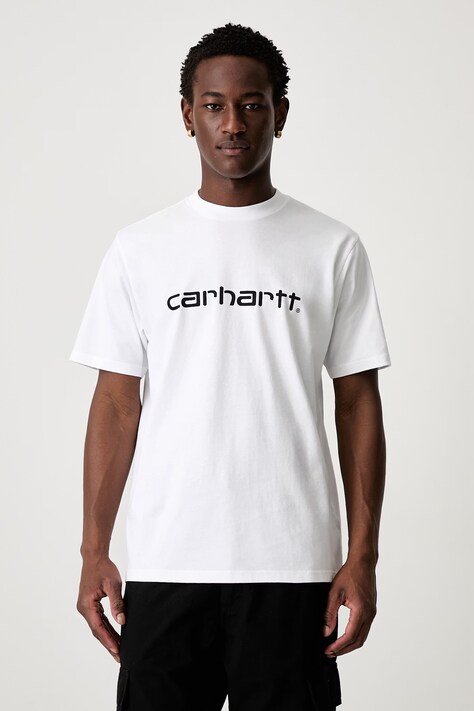 Carhartt WIP S/S Script T-Shirt bawełniany męski biały I035700.00AXX