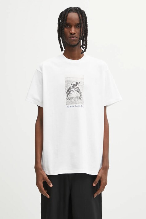 Carhartt WIP t-shirt bawełniany S/S No Play T-Shirt męski kolor biały z nadrukiem I035452.02XX
