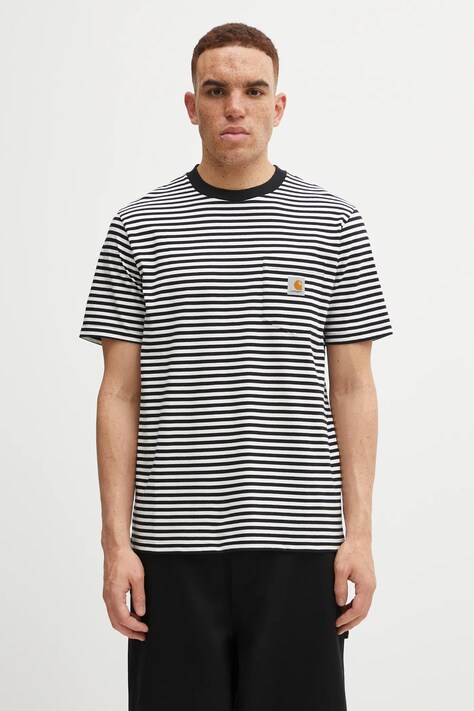 Carhartt WIP t-shirt bawełniany S/S Verner Pocket T-Shirt męski kolor czarny wzorzysty I033816.2JGXX