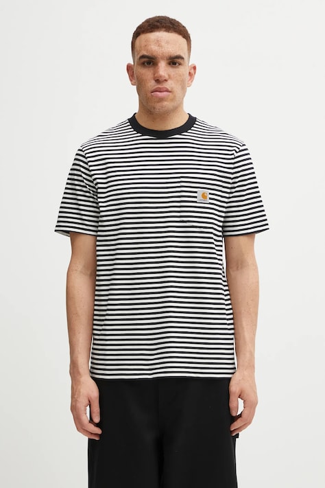 Carhartt WIP t-shirt bawełniany S/S Verner Pocket T-Shirt męski kolor czarny wzorzysty I033816.2JGXX