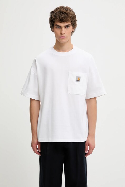 Carhartt WIP t-shirt bawełniany S/S Work Pocket T-Shirt męski kolor biały gładki I035523.02XX