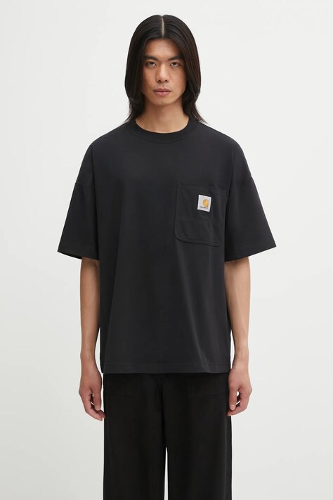 Carhartt WIP t-shirt bawełniany S/S Work Pocket T-Shirt męski kolor czarny gładki I035523.89XX
