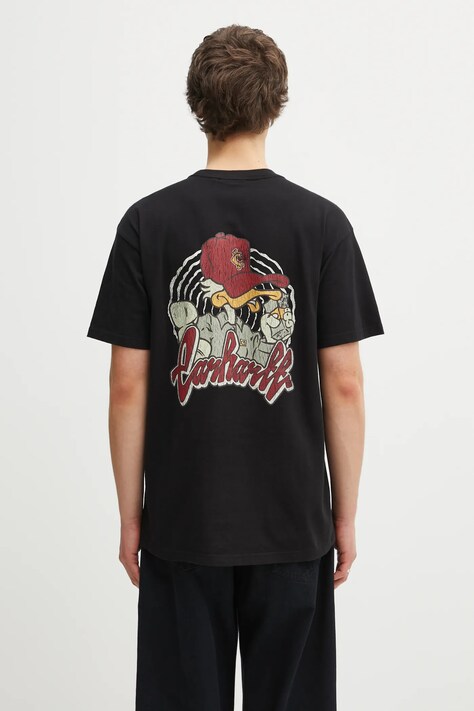 Carhartt WIP t-shirt bawełniany S/S Chedda T-Shirt męski kolor czarny wzorzysty I035428.8960