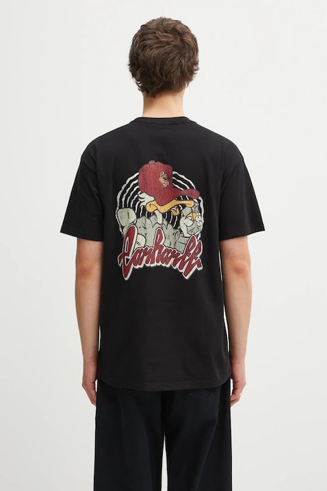 Carhartt WIP t-shirt bawełniany S/S Chedda T-Shirt męski kolor czarny wzorzysty I035428.8960