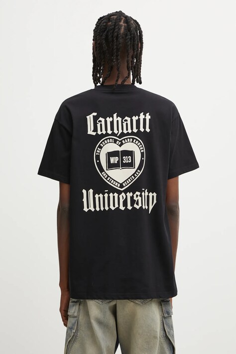 Carhartt WIP t-shirt bawełniany S/S Schooling T-Shirt męski kolor czarny z nadrukiem I035453.89XX