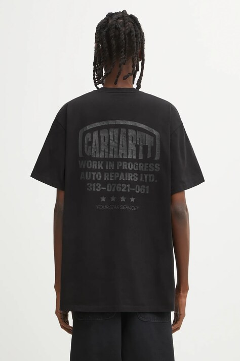 Carhartt WIP t-shirt bawełniany S/S Four Star T-Shirt męski kolor czarny z nadrukiem I035443.89XX