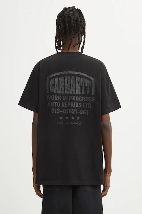 Carhartt WIP t-shirt bawełniany S/S Four Star T-Shirt męski kolor czarny z nadrukiem I035443.89XX