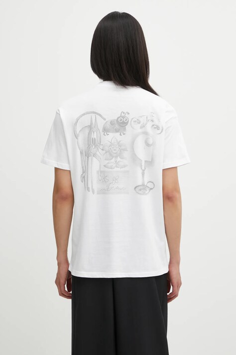 Carhartt WIP tricou din bumbac S/S Okniceok 01 T-Shirt culoarea alb, cu imprimeu, I035440.02XX
