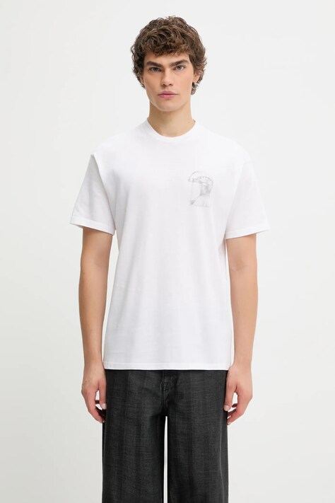 Carhartt WIP t-shirt bawełniany S/S Okniceok 02 T-Shirt męski kolor biały z nadrukiem I035550.02XX