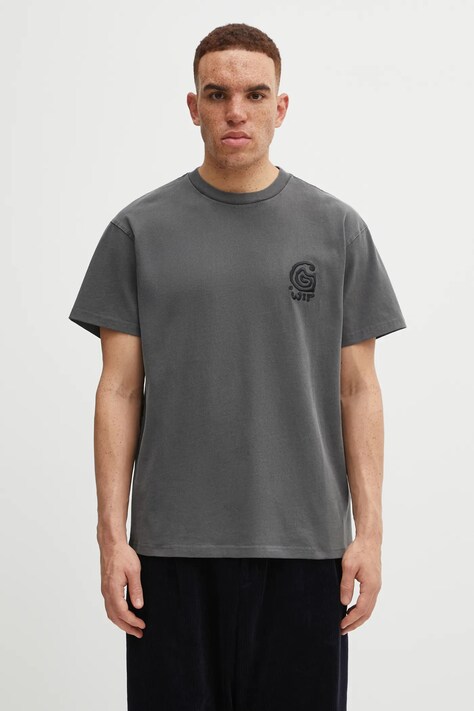 Carhartt WIP t-shirt bawełniany S/S Helix Redux T-Shirt męski kolor szary gładki I035485.89GD