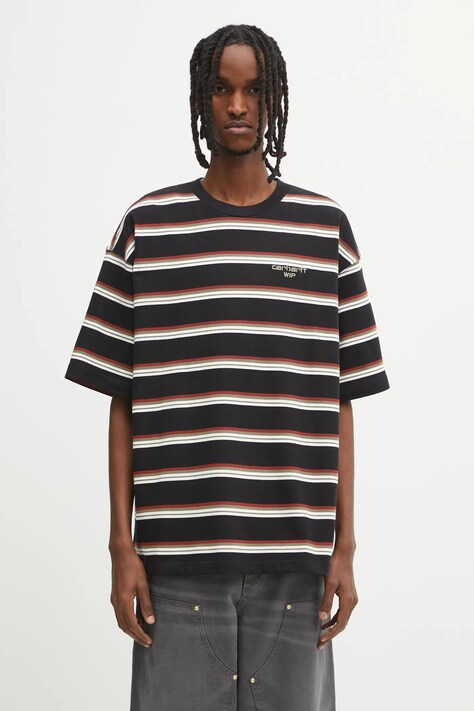 Carhartt WIP t-shirt bawełniany S/S Holm T-Shirt męski kolor czarny wzorzysty I035302.37DXX