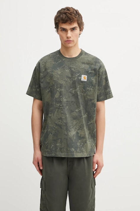 Carhartt WIP t-shirt bawełniany S/S Camo Combi T-Shirt męski kolor zielony wzorzysty I035859.3G2GD