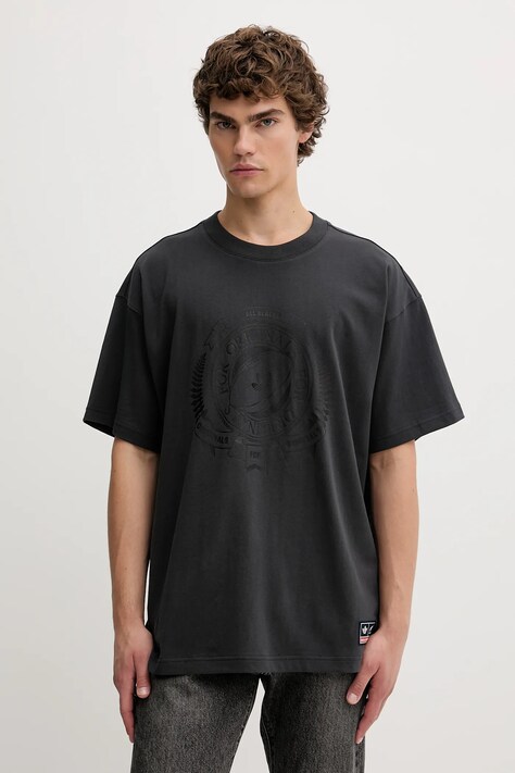 adidas Originals t-shirt bawełniany All Black męski kolor szary z nadrukiem KG4650
