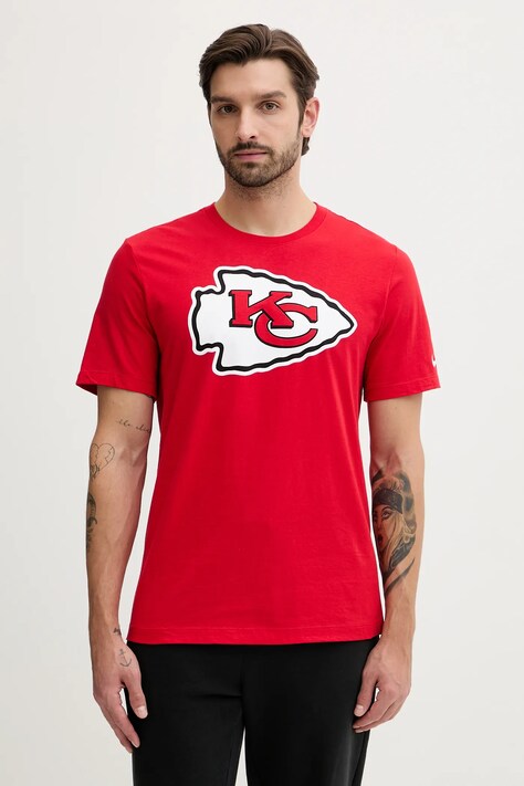 Nike t-shirt bawełniany Logo Essential męski kolor czerwony z nadrukiem N199-65N-7G-CLH