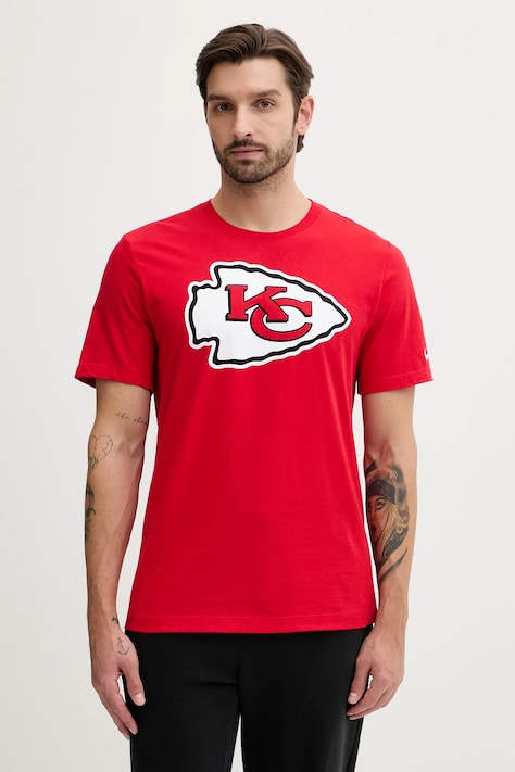 Nike t-shirt bawełniany Logo Essential męski kolor czerwony z nadrukiem N199-65N-7G-CLH