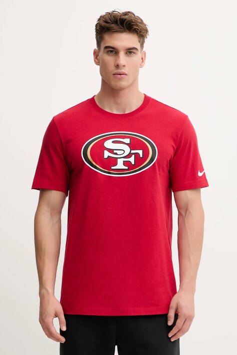 Nike t-shirt bawełniany Logo Essential męski kolor czerwony z nadrukiem N199-6DL-9B-CLH