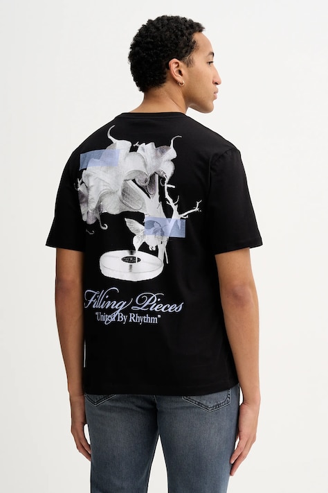 Bavlněné tričko Filling Pieces Grammophone pánské, černá barva, s potiskem, 422520500236