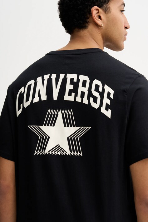 Бавовняна футболка Converse — AW25-TSM1JI, чорний — фото 5