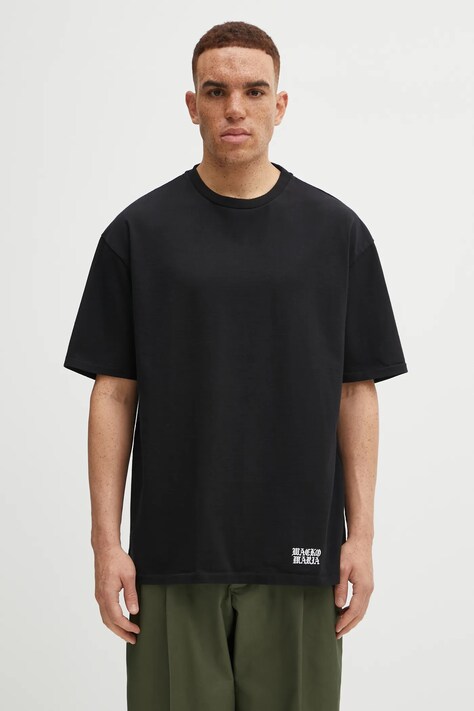 Wacko Maria t-shirt bawełniany męski kolor czarny gładki 25FW-WMT-WT03