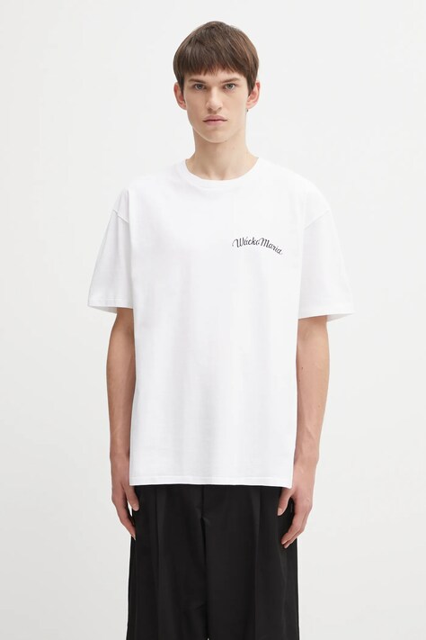 Wacko Maria t-shirt bawełniany męski kolor biały wzorzysty 25FW-WMT-WT08