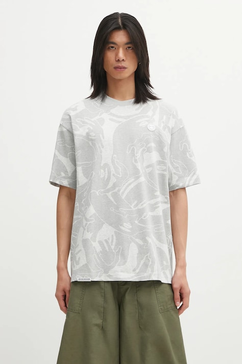 AAPE t-shirt bawełniany Now męski kolor szary wzorzysty AAPTEM1602XAO