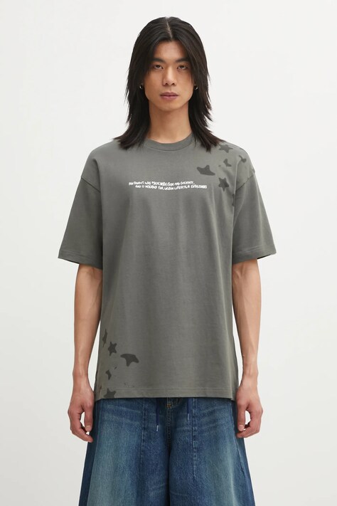 AAPE t-shirt bawełniany Theme Main męski kolor zielony z nadrukiem AAPTEM1756XXP