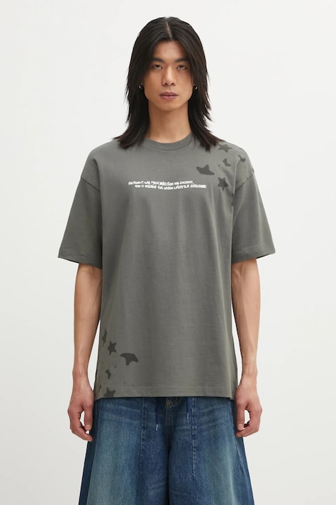 AAPE t-shirt bawełniany Theme Main męski kolor zielony z nadrukiem AAPTEM1756XXP